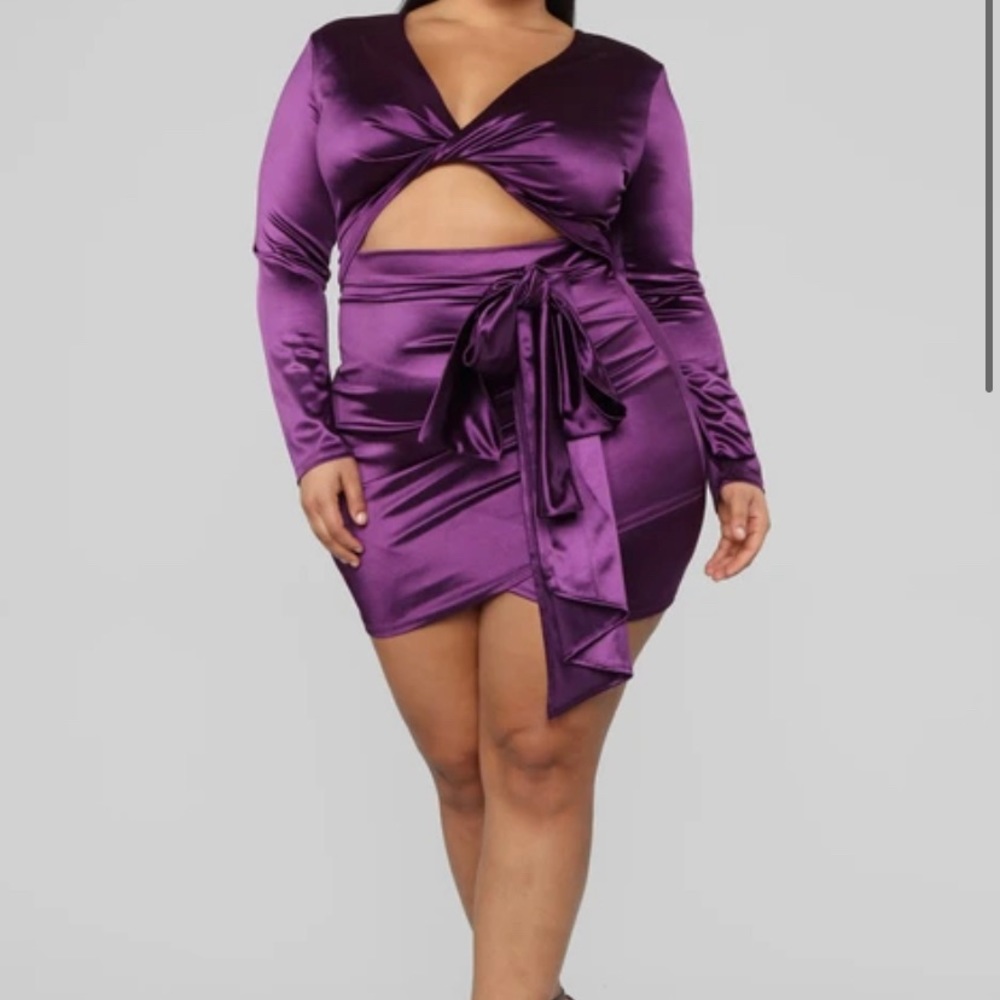 Purple Satin Fashionnova plus size dress!
